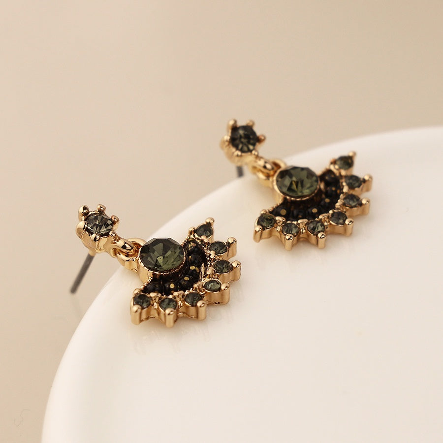 Smoky Fan Drop Earrings