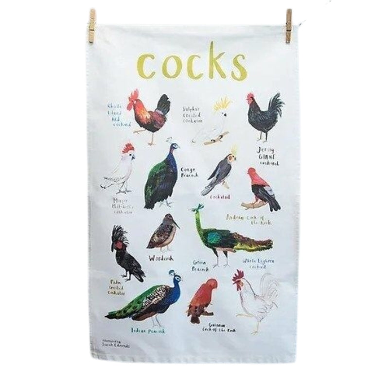 Cocks Tea Towel