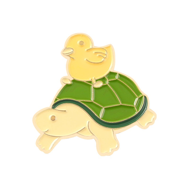 Turtle and Ducky Pin