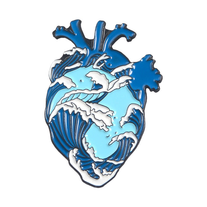 Tsunami Heart Pin