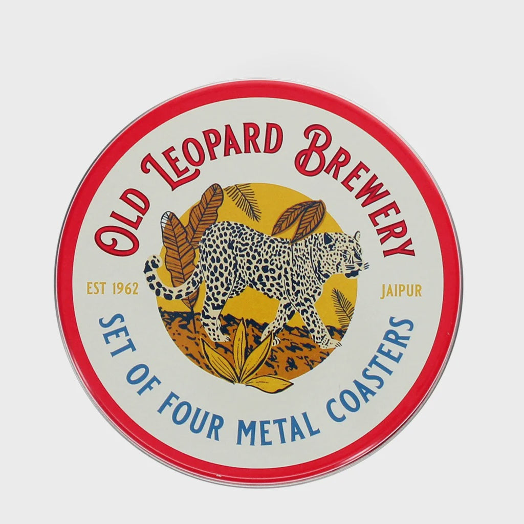 Old Leopard - Metal Coasters