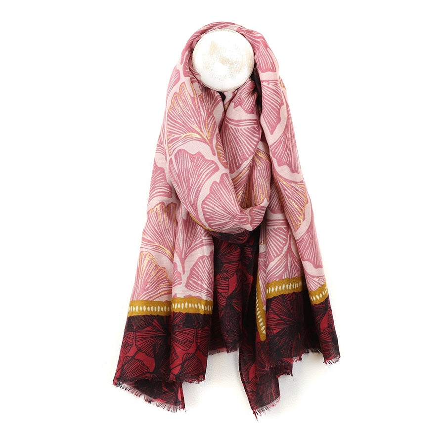 Crimson Ginkgo Scarf