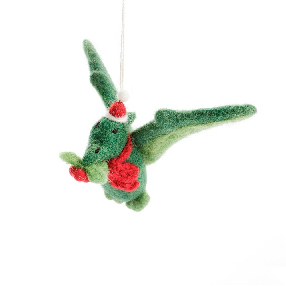 Pterodactyl with Holly Ornament