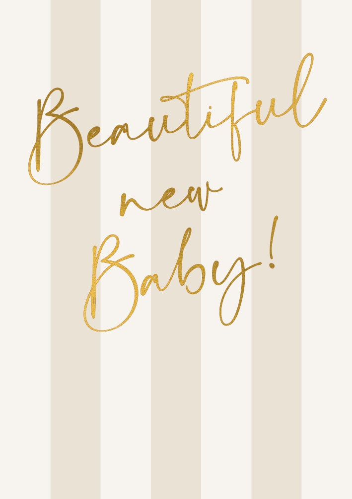 Baby Gold Stripe Card
