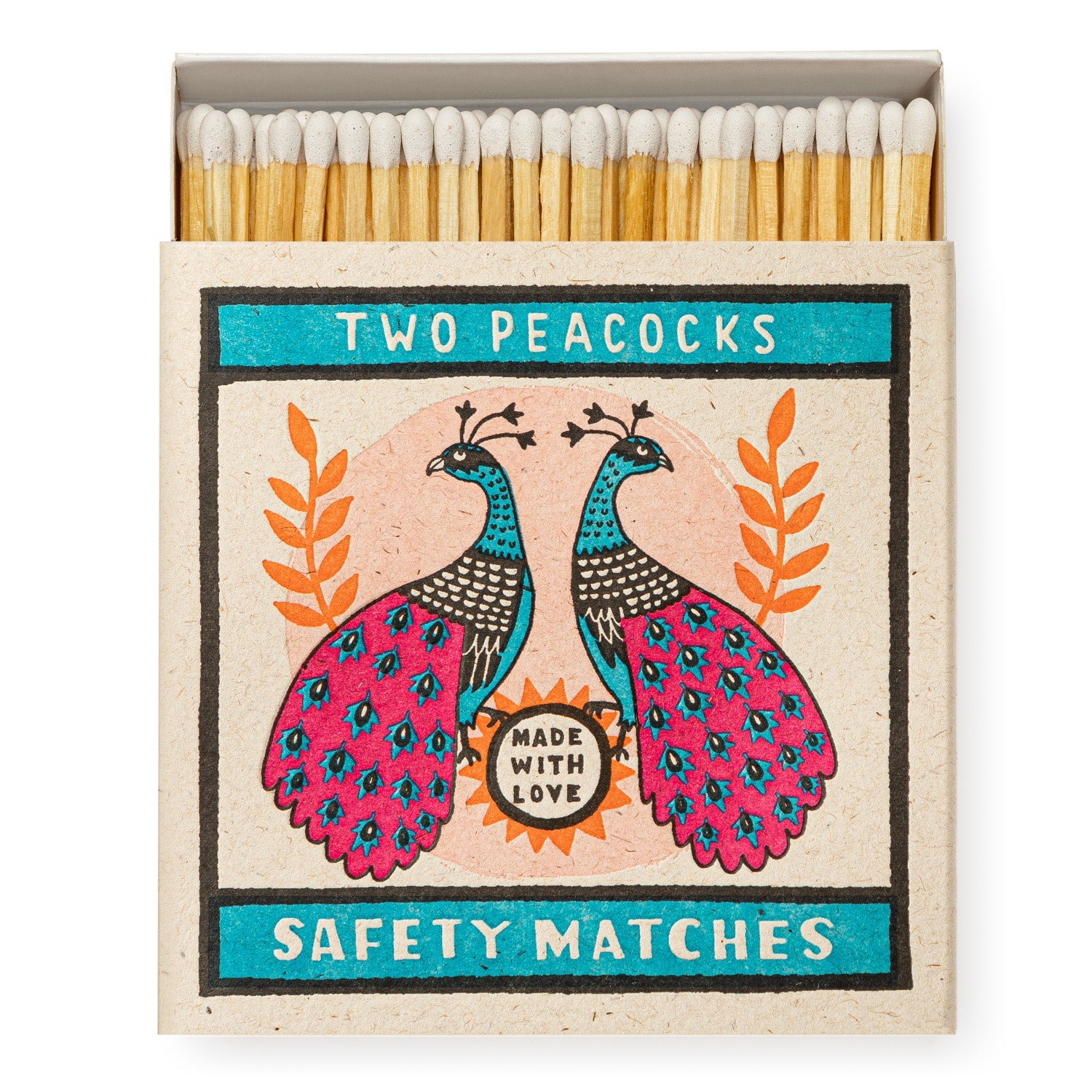 Design Matchbox - Two Peacocks