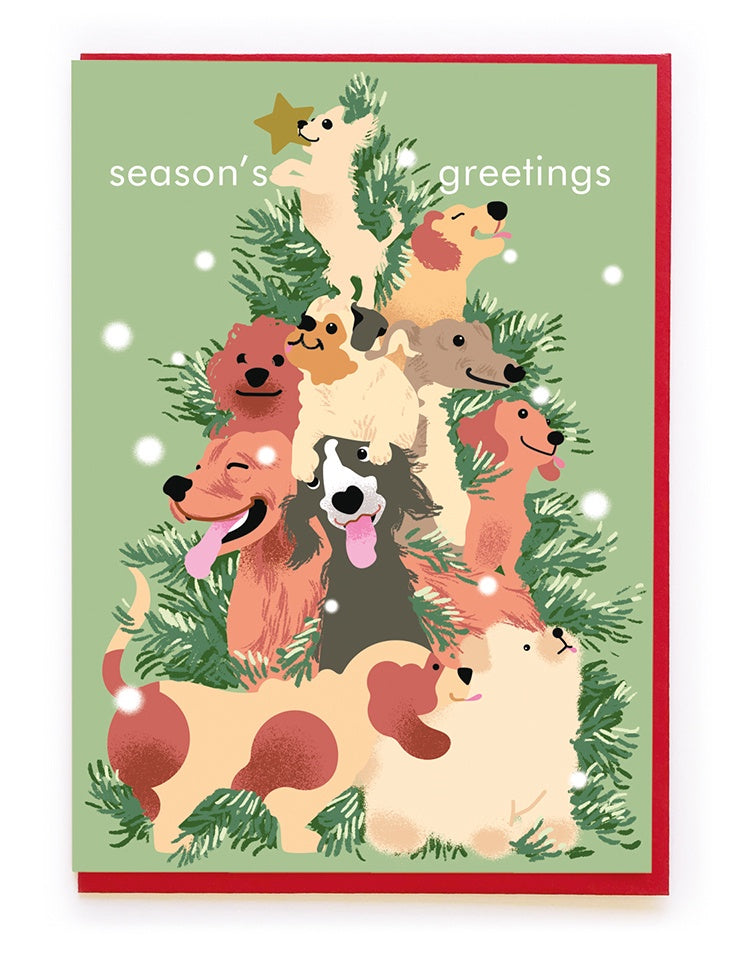 Dog Christmas Tree Card