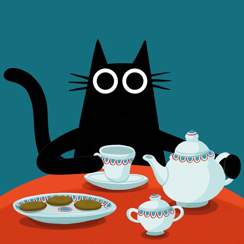 Cat and Tea Card