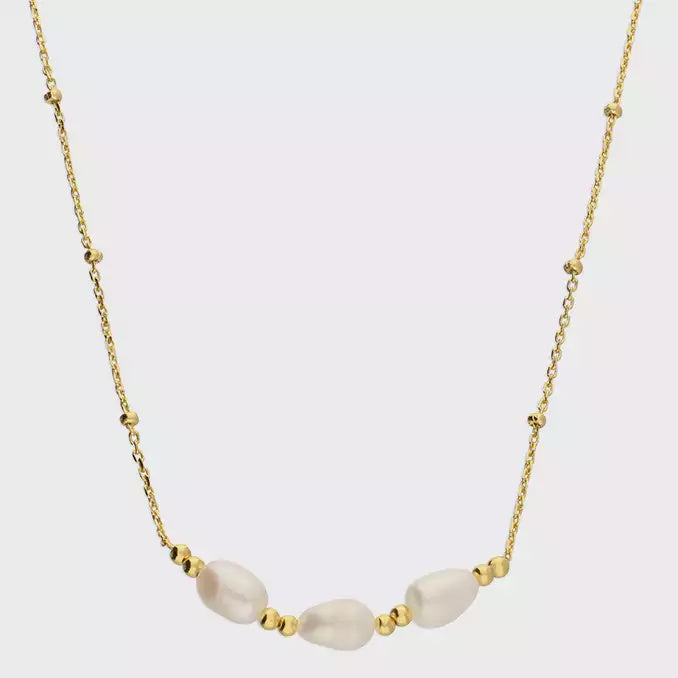 Pearl Trio Necklace - Gold