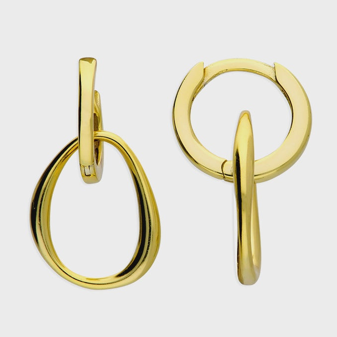 Organic Loop and Hoop Earrings - Gold