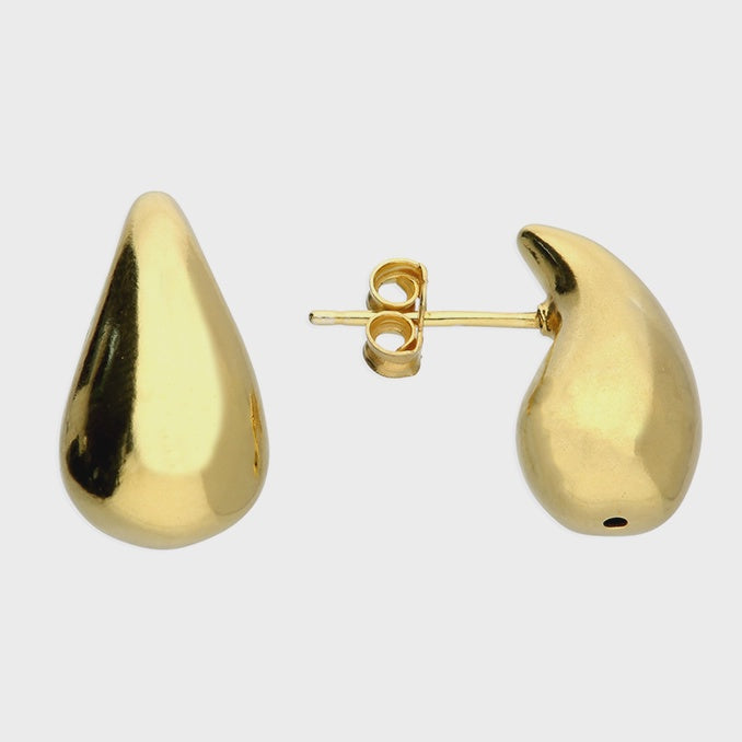 Teardrop Stud Earrings - Gold