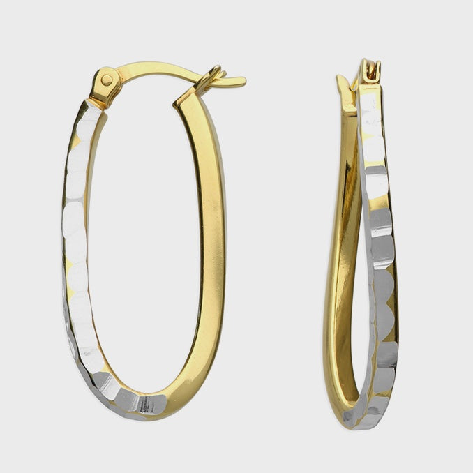 Disco Twist Two Tone Hoop
