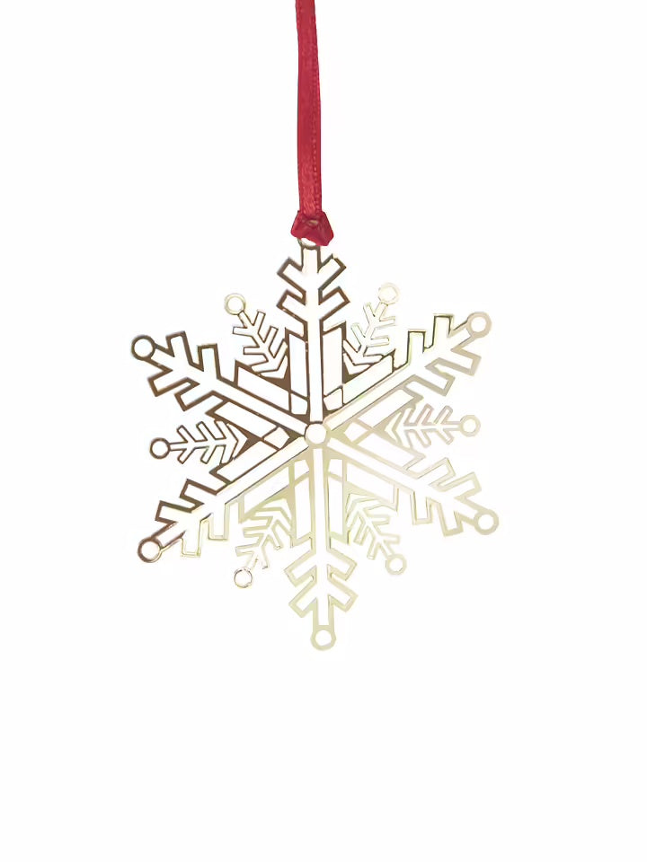 Golden Snow Star Snowflake Decoration