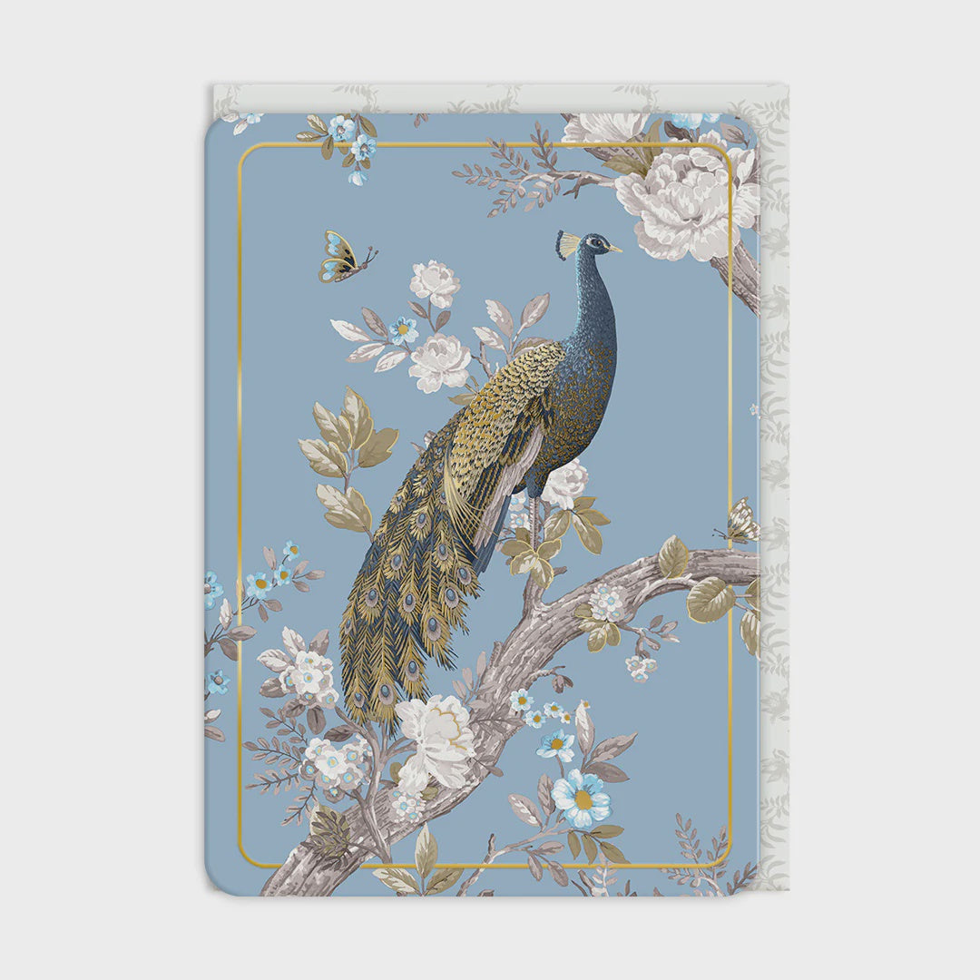 Peacock on Blue Card