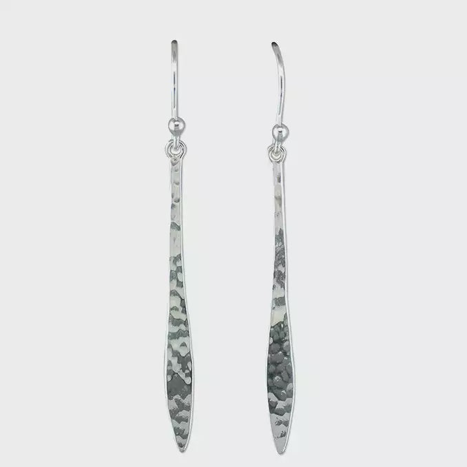 Hammered Spear Drop Earrings