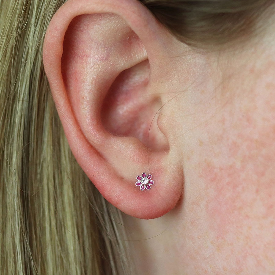 Flower Earrings - Pink