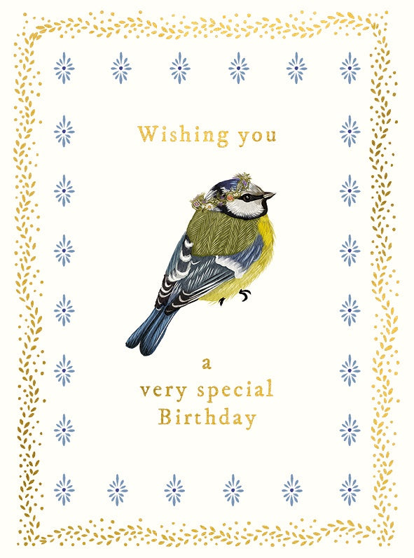 Blue Tit in Crown Card