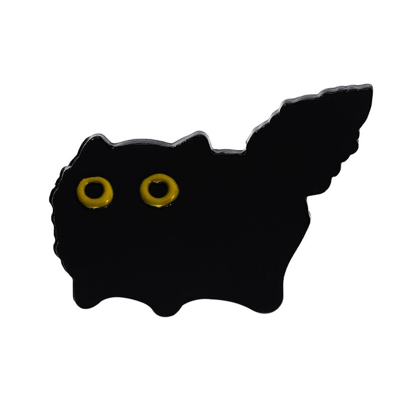 Yellow Eyed Black Cat Pin