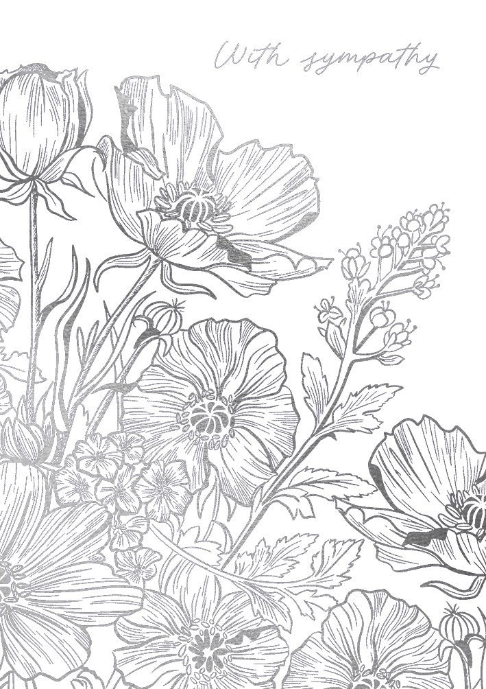 With Sympathy White Flowers Card
