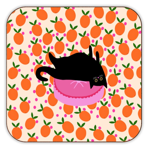Cat and Oranges Coaster
