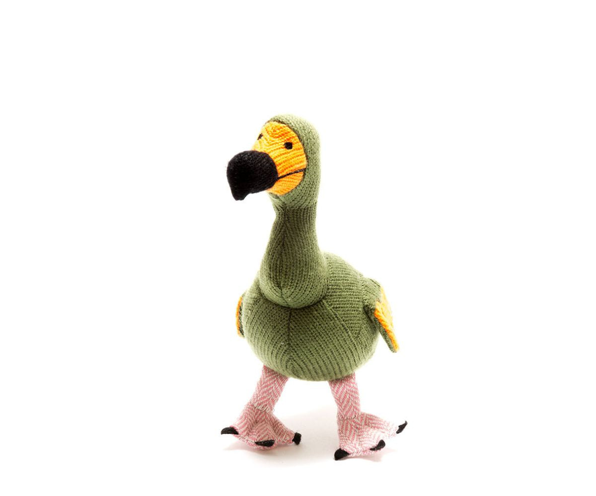 Dodo Soft Toy Rattle - Moss Green