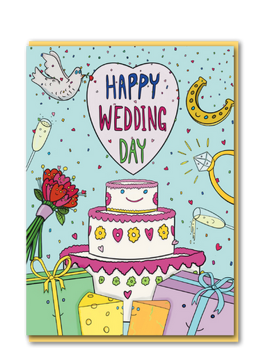 Happy Wedding Day Cake Card