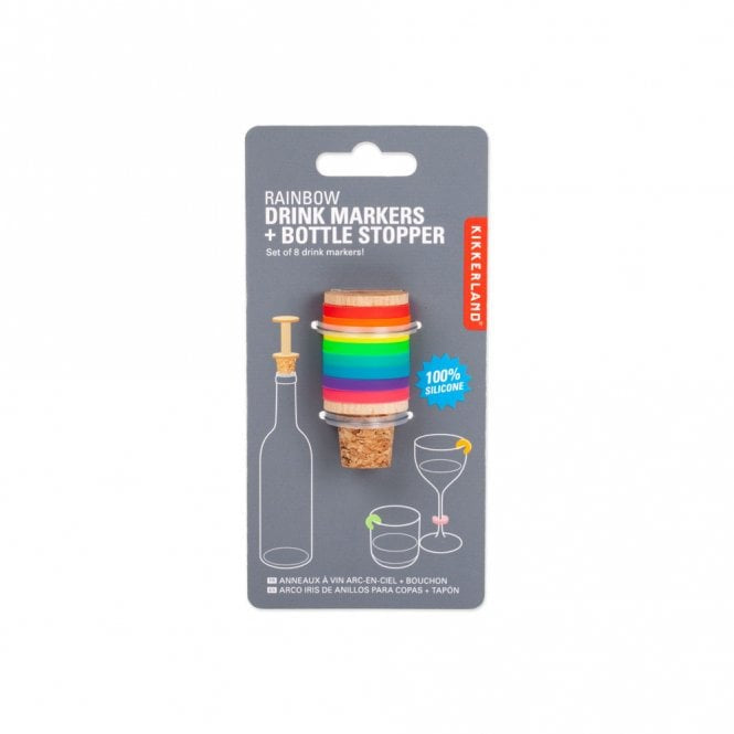 Rainbow Wine Rings and Stopper