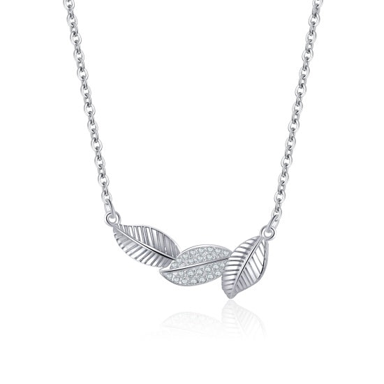 Floating Leaves Necklace - Sterling Silver