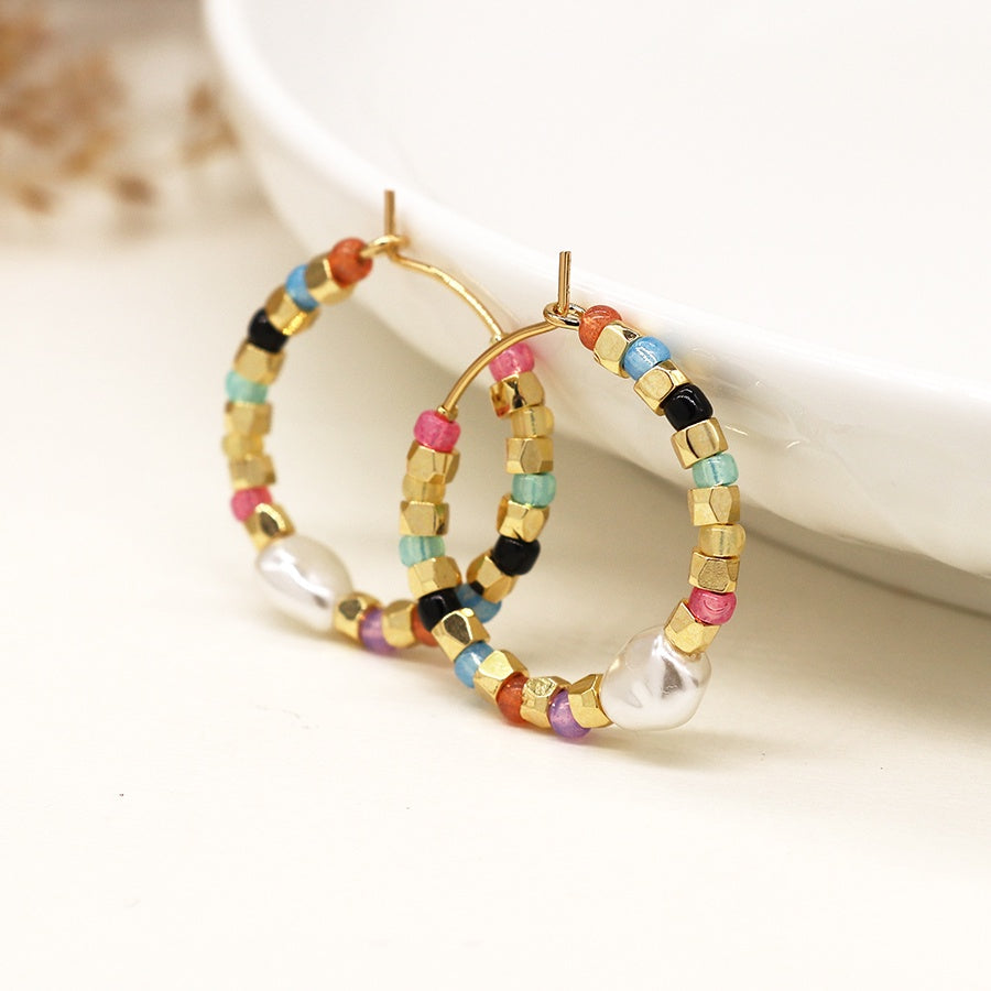 Freshwater Pearls in Sunset Earrings
