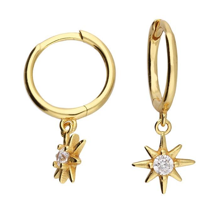Star Huggie Earrings - Gold - Pretty Shiny Shop