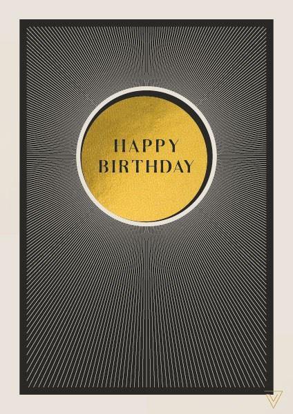 Happy Birthday Gold Circle Card - Pretty Shiny Shop