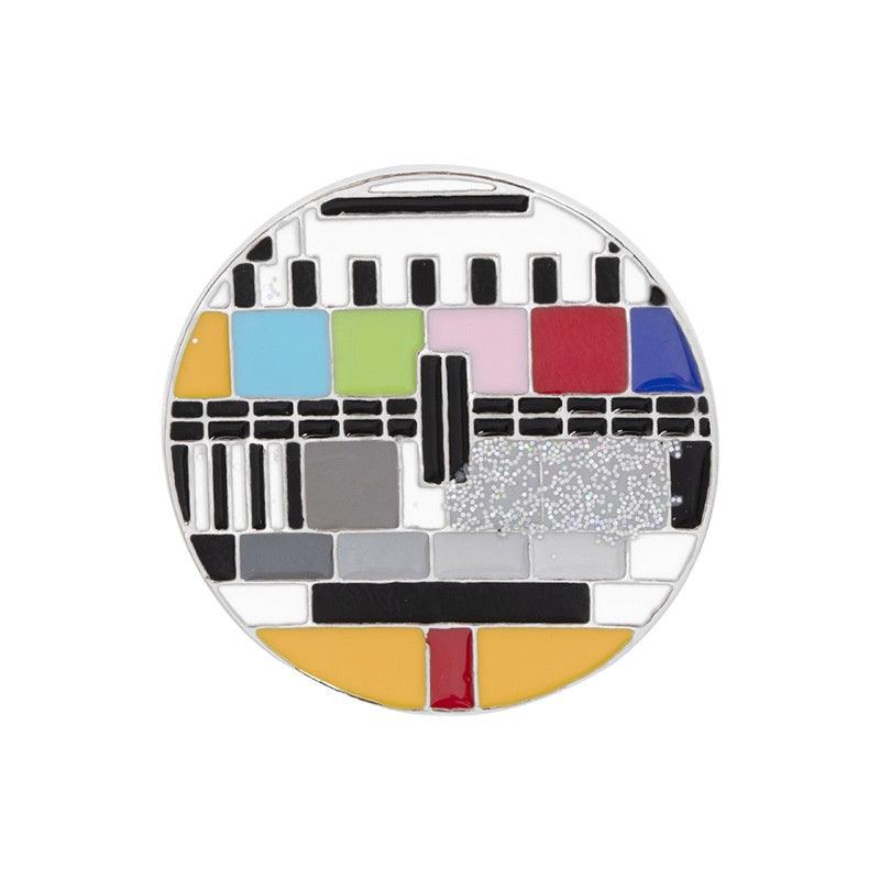 Round Abstract Enamel Pin - Pretty Shiny Shop