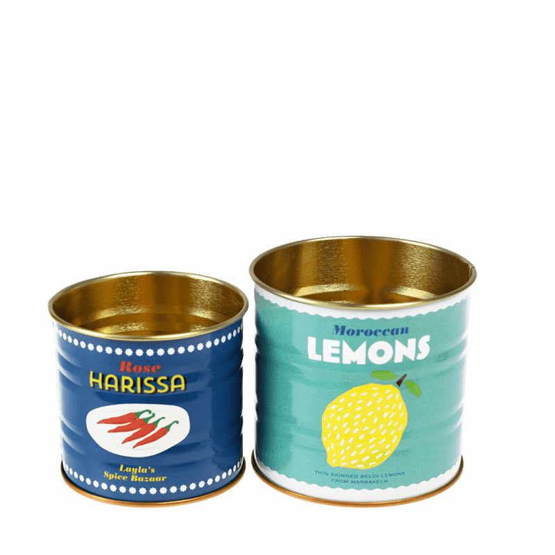Lemons And Harissa Mini Storage Tins (Set of 2)