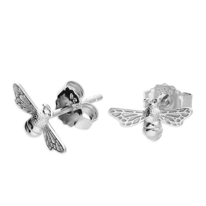 Bumble Bee Studs - Silver - Pretty Shiny Shop