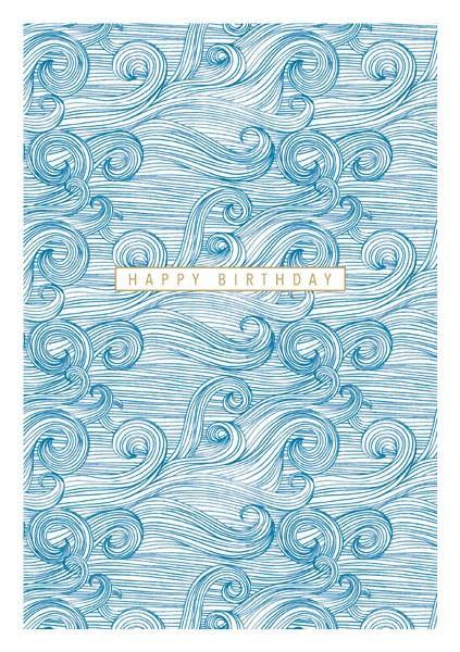 Happy Birthday Blue Waves Card - Pretty Shiny Shop