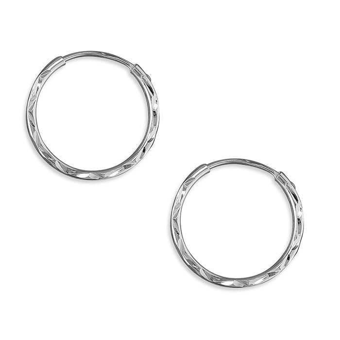 Diamond Cut Hoop - 15mm