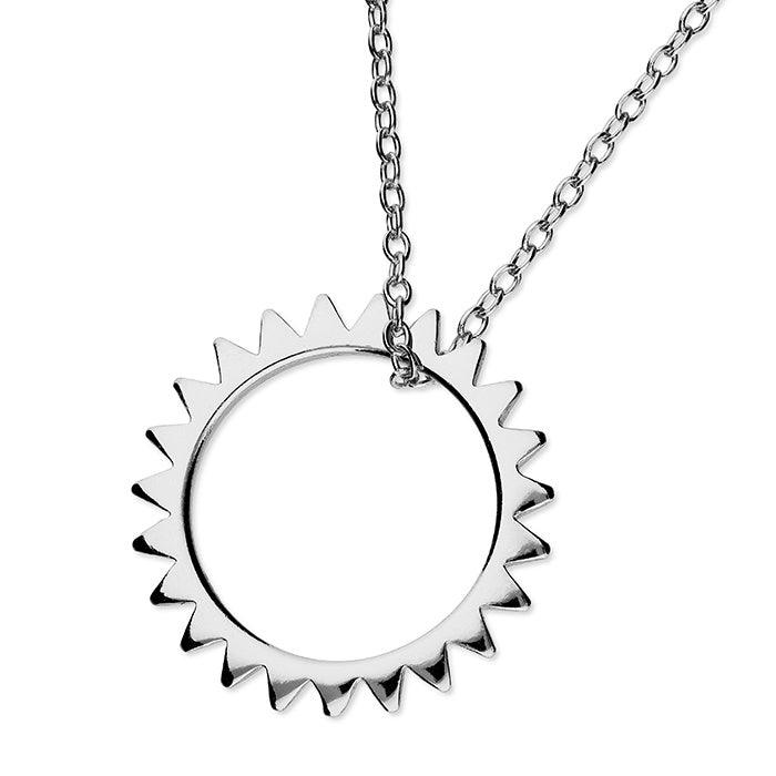 Open Sun Necklace - Silver - Pretty Shiny Shop