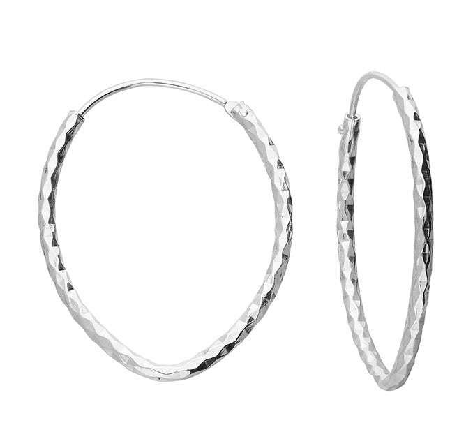 Diamond Cut Creole Hoop Earrings