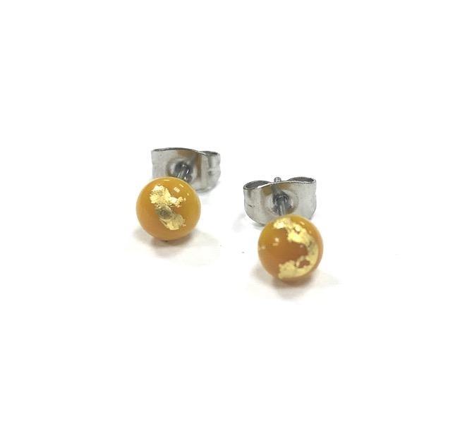 Mini Stud Earrings with Gold Accents - Pretty Shiny Shop