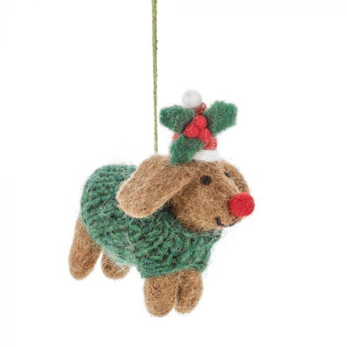 Rudolph Dachshund Decoration - Pretty Shiny Shop