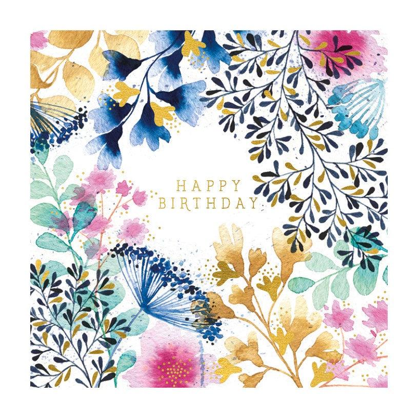 HB Colorful Floral & Foliage Card - Pretty Shiny Shop