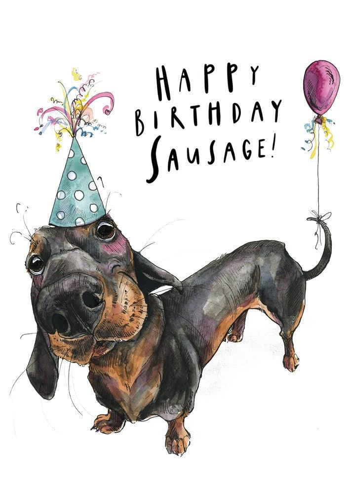 Happy Birthday Sausage Card - Pretty Shiny Shop