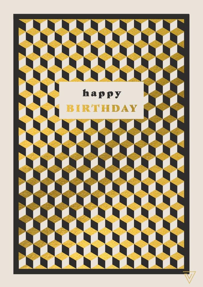 Happy Birthday Cubes Card - Pretty Shiny Shop