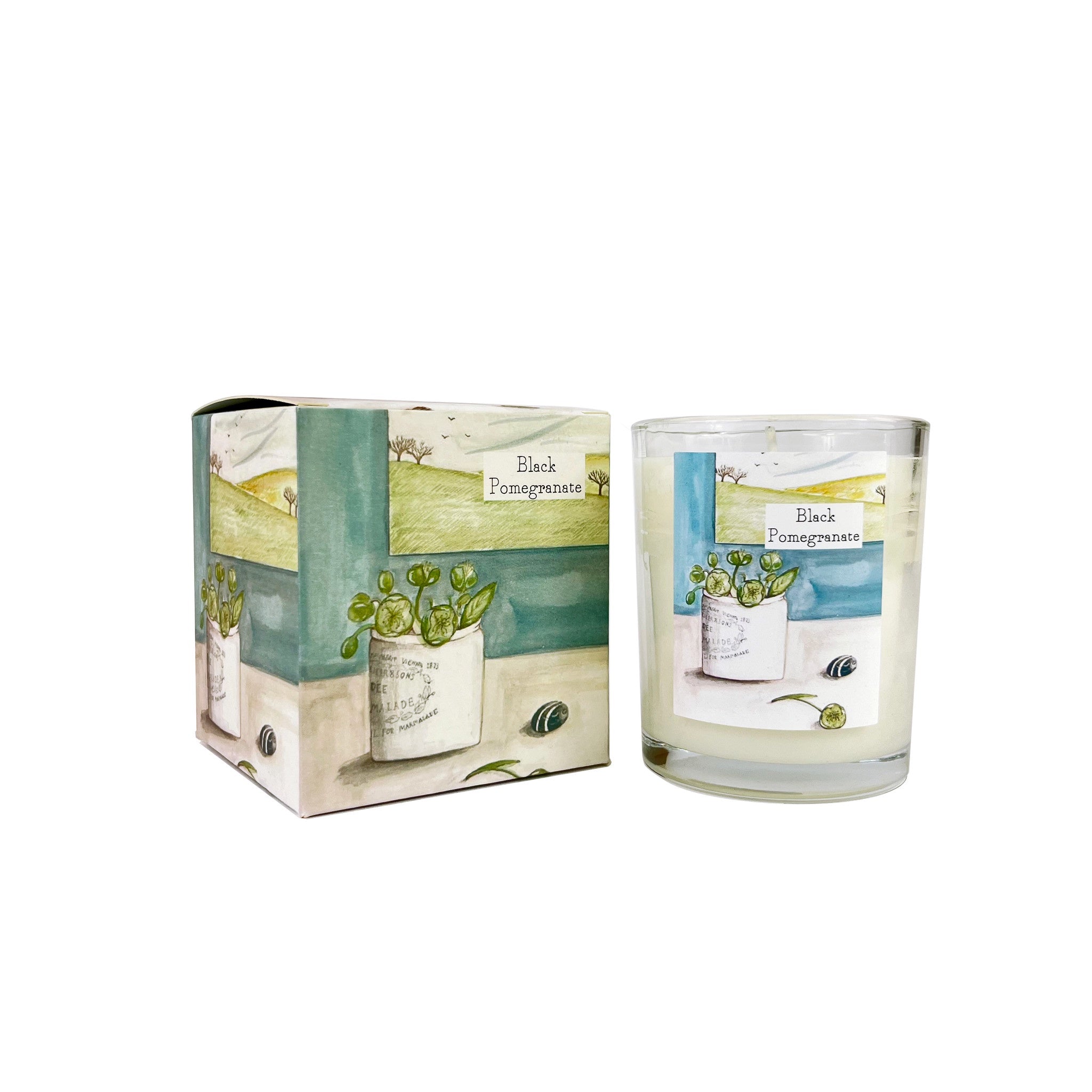 Vintage Pot & Plant 20cl Candle -Black Pomegranate
