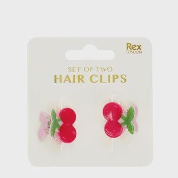 Hair clips (set of 2) - Mini Cherries