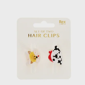 Hair clips (set of 2) - Cat and Dog