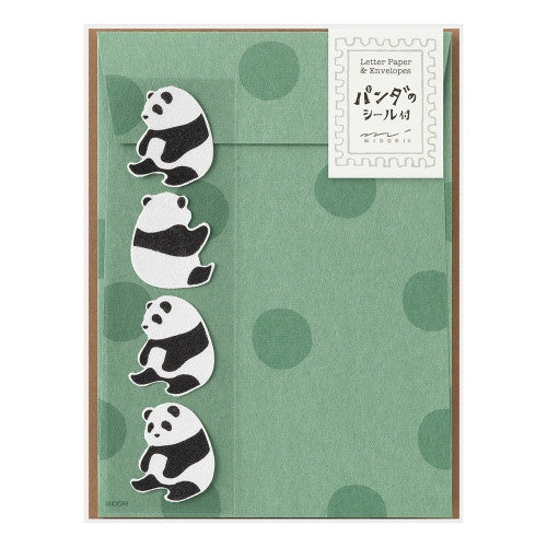 Midori Letter Set with Stickers - Panda