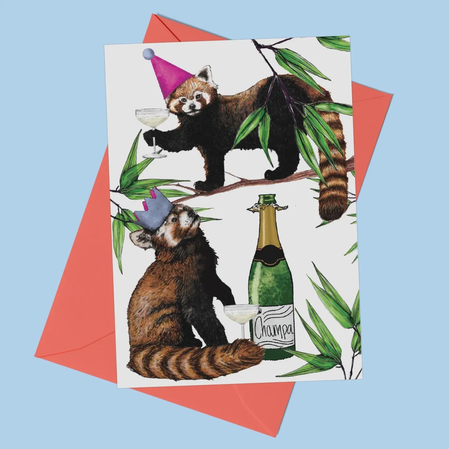 Party Red Pandas Card