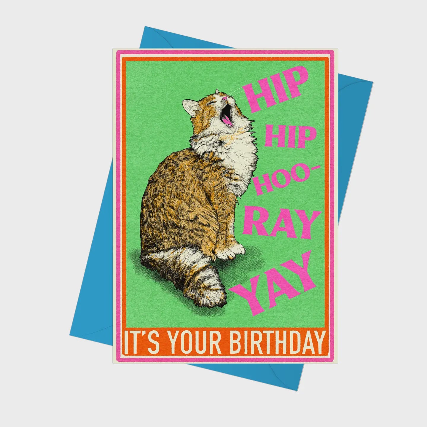 Hip Hip Hooray Cat Card
