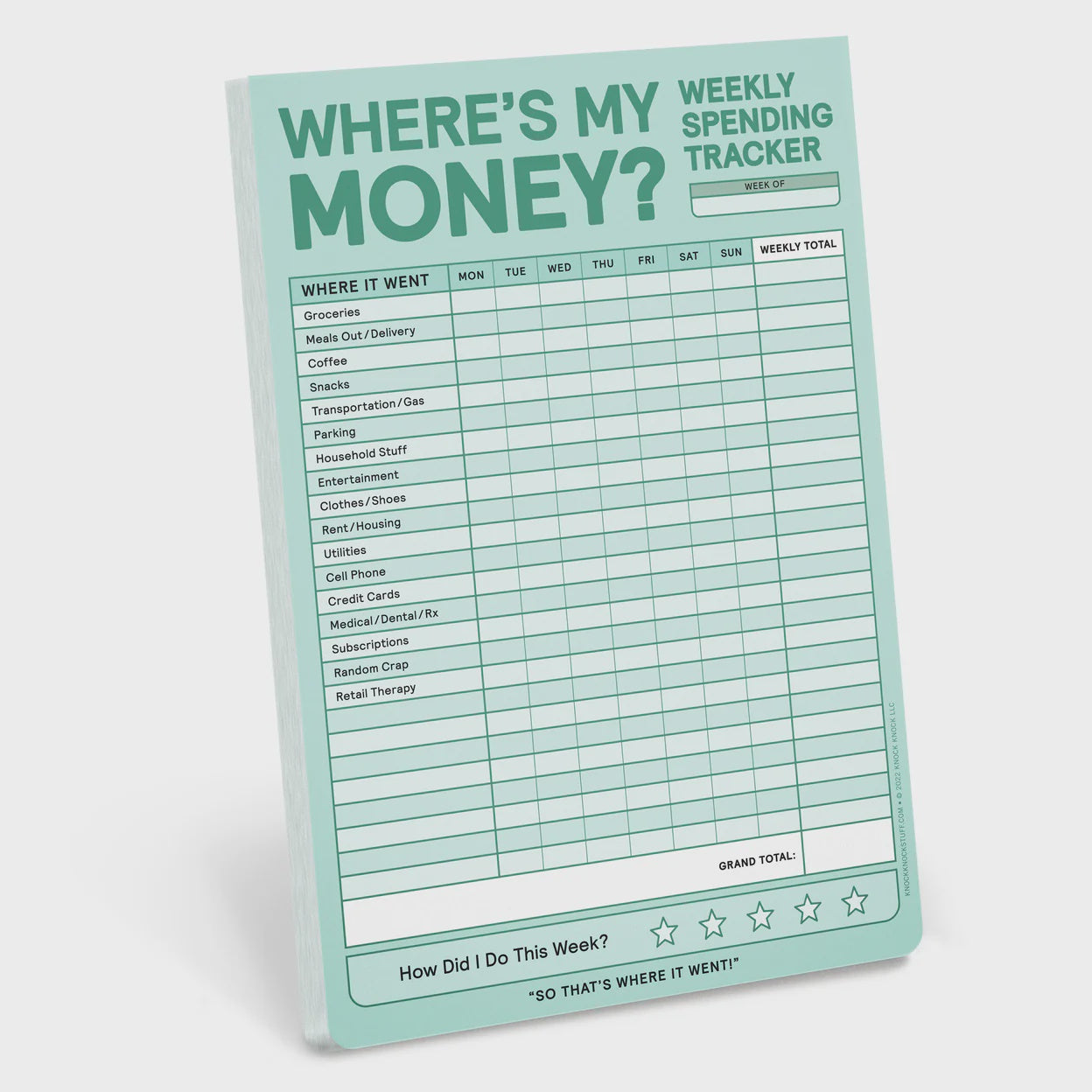 Where's My Money? Tracker Pad