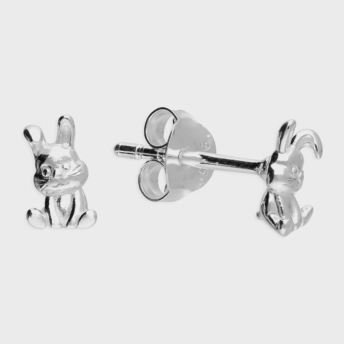 Cute Bunny Sterling Silver Studs